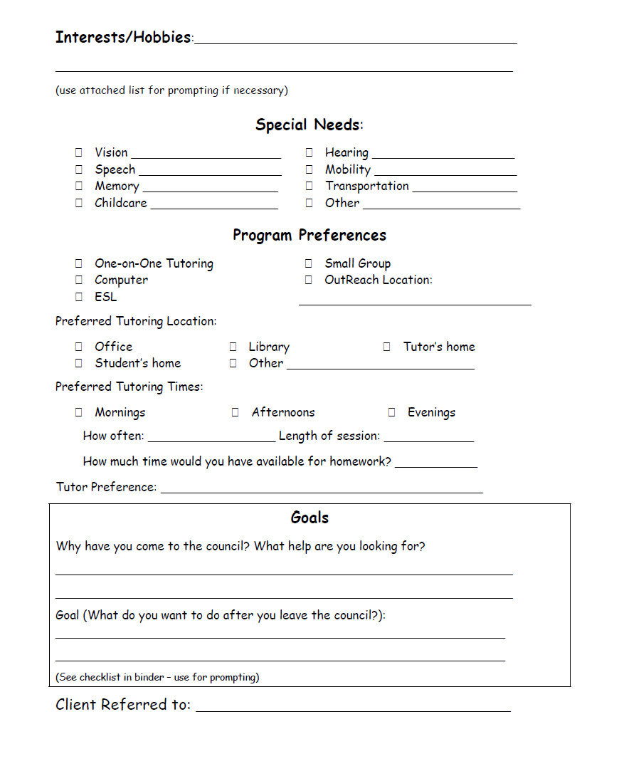 Sample Forms | Literacy Basics | Page 5